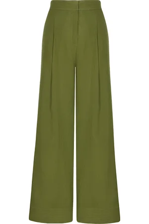 Andres Otalora Hablale De Ti Pleated Linen Wide-Leg Pants - - US 2 - Moda Operandi