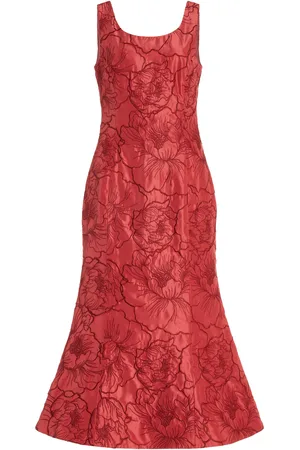 LEO LIN Daphne Embroidered Midi Dress - - AU 8 - Moda Operandi