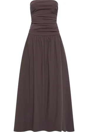 St Agni Tie-Back Drop-Waist Cotton-Nylon Maxi Dress - - L - Moda Operandi