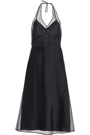 Prada Silk Organza Halter Midi Dress - - IT 38 - Moda Operandi