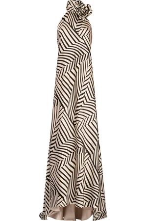 Silvia Tcherassi Tila Printed Silk-Blend Gown - Black/white - M - Moda Operandi