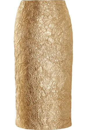 BRANDON MAXWELL The Gail Crinkled Leather Midi Pencil Skirt - - US 2 - Moda Operandi