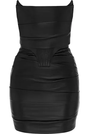 ALEX PERRY Leather Corset Mini Dress - - UK 14 - Moda Operandi