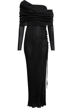 Alaïa Draped Off-The-Shoulder Knit Maxi Dress - - FR 36 - Moda Operandi
