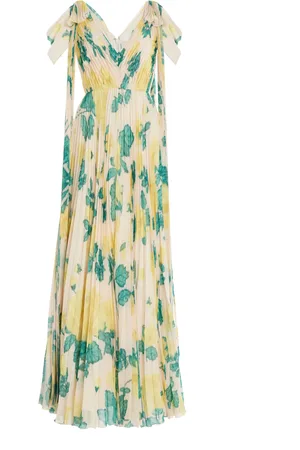HUISHAN ZHANG Beata Floral Plisse Gown - - UK 8 - Moda Operandi