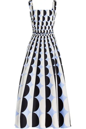 Oscar de la Renta Printed Silk Twill Midi Dress - - US 8 - Moda Operandi