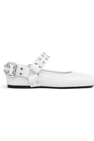 Alaïa Biker Leather Ballet Flats - - IT 36 - Moda Operandi
