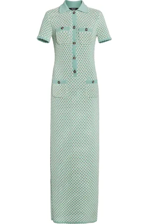 VERSACE La Vacanza Crocheted Compact Cotton Midi Dress - - IT 44 - Moda Operandi