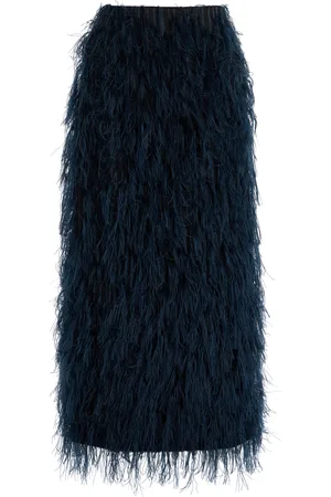 Roksanda Arion Feather Fil Coupe Skirt - - UK 4 - Moda Operandi