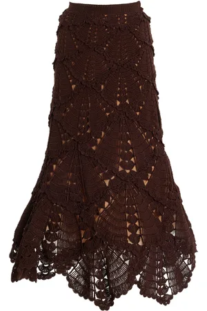 Oscar de la Renta Crocheted Cotton Midi Skirt - - XS - Moda Operandi