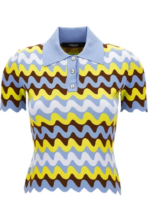 VERSACE Patterned Jacquard Knit Polo Sweater - - IT 42 - Moda Operandi