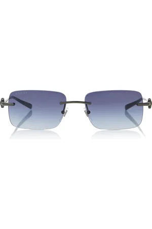Gucci Horsebit Square-Frame Metal Sunglasses - - OS - Moda Operandi