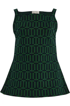 High Asher Cotton-Blend Geo-Jacquard Apron Top - - XS - Moda Operandi