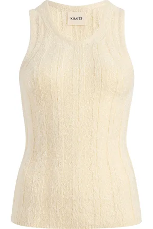 Khaite Lena Ribbed Silk-Cashmere Tank Top - - S - Moda Operandi