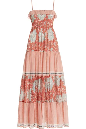 BOTEH De Flore Shirred Cotton Maxi Dress - - 0 - Moda Operandi