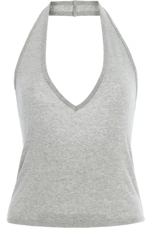 NILI LOTAN Britt Cropped Cotton Halter Tank Top - - L - Moda Operandi