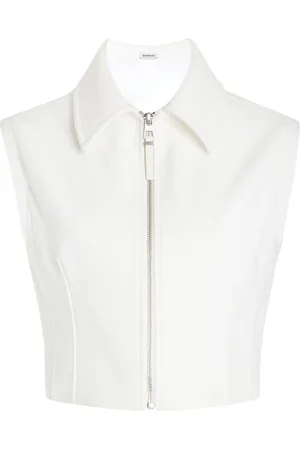 Simkhai Alix Zip-Front Suiting Crop Top - - US 0 - Moda Operandi