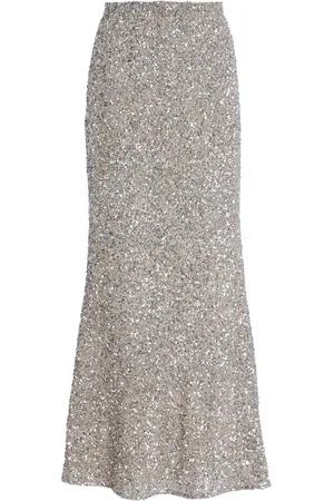 Carla Zampatti Crushed-Sequin Maxi Column Skirt - - AU 6 - Moda Operandi