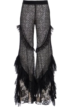 FRANCOISE Exclusive Carine Ruffled Lace Flared Pants - - FR 36 - Moda Operandi