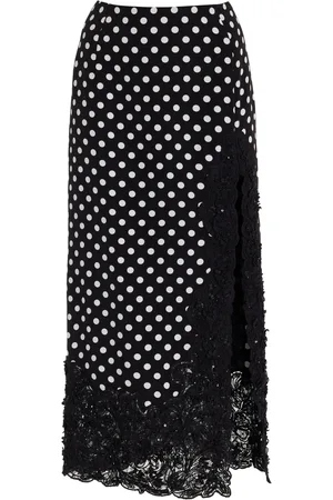 Carolina Herrera Embellished Silk Midi Skirt - Black/white - US 0 - Moda Operandi