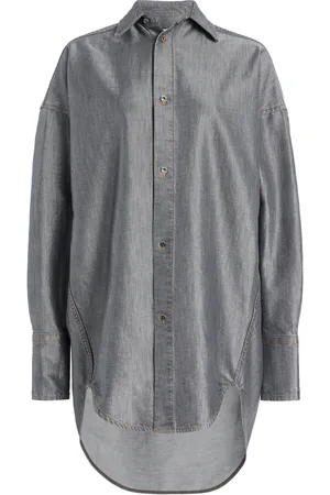 DARKPARK Carla Oversized Metallic Denim Shirt - - M - Moda Operandi