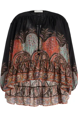 ZIMMERMANN Rhiannon Ruffled Silk Top - - 0P - Moda Operandi