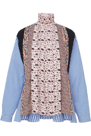 Prada Pleated Patchwork Shirt - - IT 38 - Moda Operandi