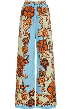 ALÉMAIS Ondine Printed Organic Cotton Wide-Leg Pants - - AU 6 - Moda Operandi