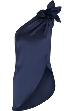 Andres Otalora Me Notas Asymmetric Silk Charmeuse Top - - US 4 - Moda Operandi