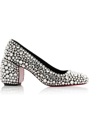 Christian Louboutin Minny Maxi 70mm Crystal-Embellished Suede Pumps - - IT 36 - Moda Operandi