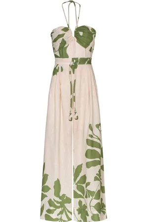 Andres Otalora Alma De Mujer Tie-Detailed Linen-Blend Jumpsuit - - US 2 - Moda Operandi