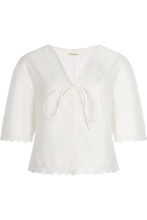 By Malene Birger Ulrikke Embroidered Organic Cotton Top - - EU 34 - Moda Operandi