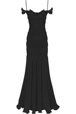 GEORGIA HARDINGE Harlow Shirred Plissé Jersey Maxi Dress - - UK 8 - Moda Operandi