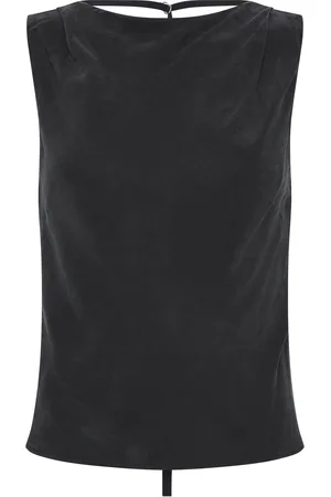 St Agni Draped Satin Open-Back Top - - S - Moda Operandi