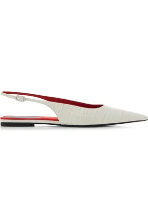 Stella McCartney Elsa Croc-Effect Vegan Leather Slingback Flats - - IT 36 - Moda Operandi