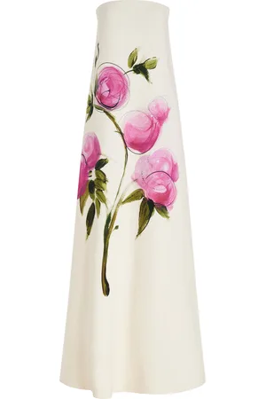 Oscar de la Renta Printed Stretch-Wool Gown - - US 6 - Moda Operandi