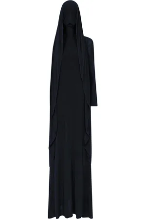 Alaïa Hood-Detailed One-Shoulder Jersey Maxi Dress - - FR 38 - Moda Operandi