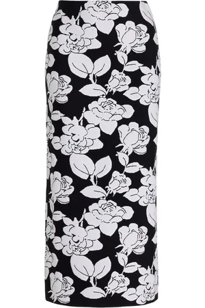Carolina Herrera Knit Midi Pencil Skirt - Black/white - XS - Moda Operandi