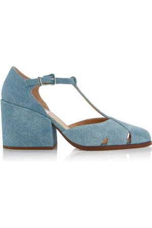 GABRIELA HEARST Evita T-Strap Denim Pumps - - IT 37 - Moda Operandi
