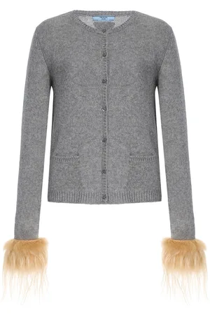 Prada Shearling-Trimmed Wool Cardigan - - IT 36 - Moda Operandi