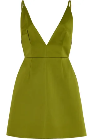 EMILIA WICKSTEAD Vero Plunged Satin Mini Dress - - UK 8 - Moda Operandi