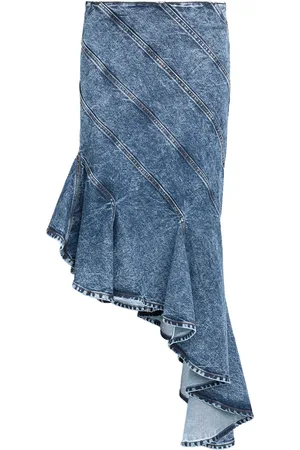 Alaïa Spiral Denim Midi Skirt - - FR 34 - Moda Operandi