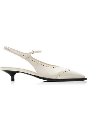 Miu Miu Brogue Leather Mary Jane Slingback Pumps - - IT 37 - Moda Operandi