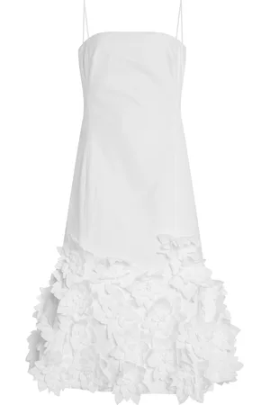 Simkhai Bella Floral-Appliquéd Cotton Poplin Midi Dress - - US 2 - Moda Operandi