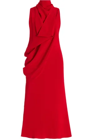 BRANDON MAXWELL Exclusive Frida Draped Silk-Crepe Midi Dress - - US 6 - Moda Operandi