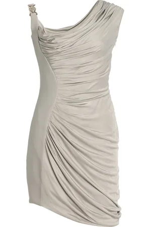 VERSACE Draped Jersey Mini Dress - - IT 38 - Moda Operandi