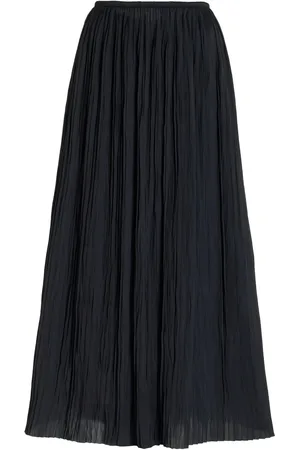 ULLA JOHNSON Ineze Plissé Satin Midi Skirt - - US 0 - Moda Operandi
