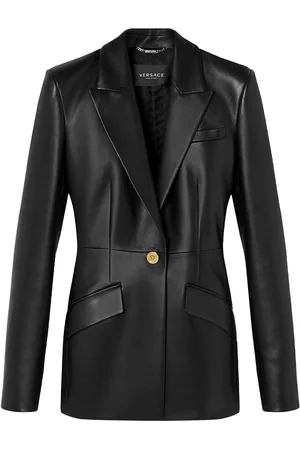 VERSACE Leather Blazer Jacket - - IT 38 - Moda Operandi