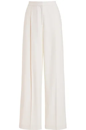 Oscar de la Renta High-Rise Stretch-Wool Wide-Leg Pants - - US 16 - Moda Operandi