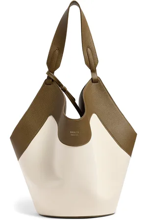 Khaite Lotus Medium Canvas-Leather Tote Bag - - OS - Moda Operandi